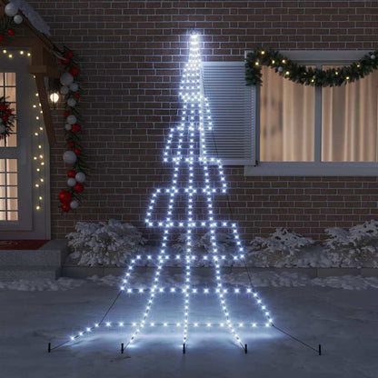 LED Christmas Tree with 276 LEDs Cool White 511 cm Metal