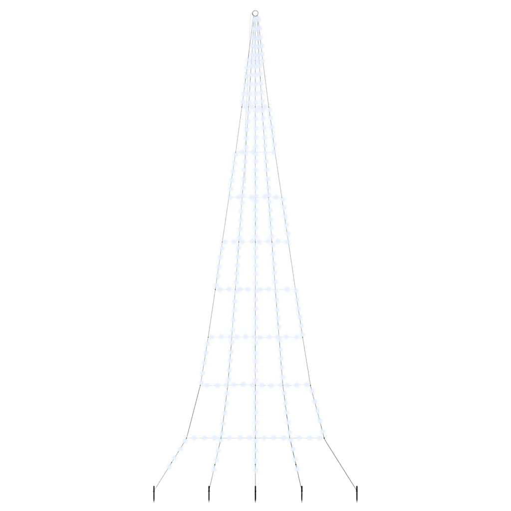 LED Christmas Tree with 276 LEDs Cool White 511 cm Metal
