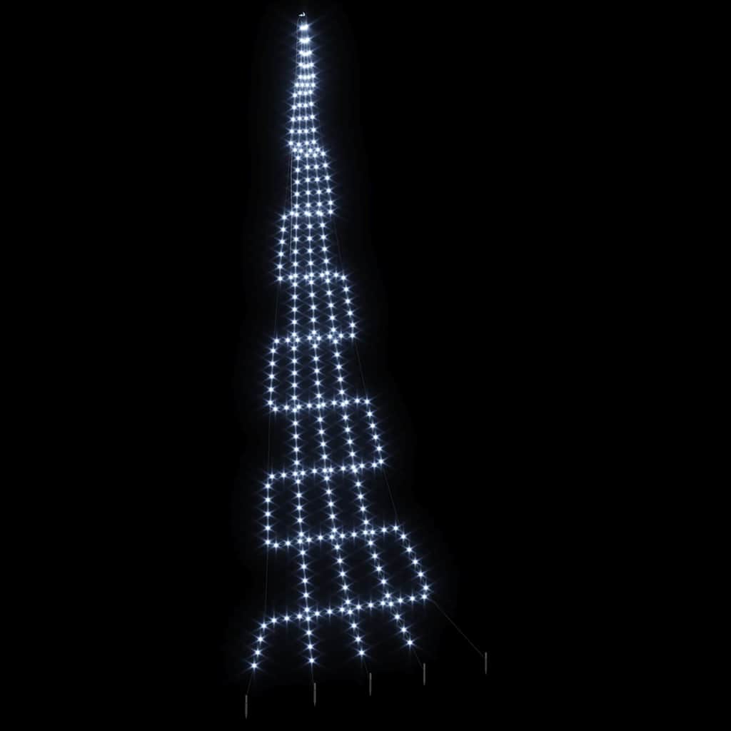 LED Christmas Tree with 276 LEDs Cool White 511 cm Metal