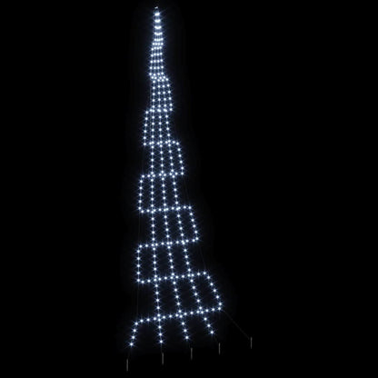 LED Christmas Tree with 276 LEDs Cool White 511 cm Metal