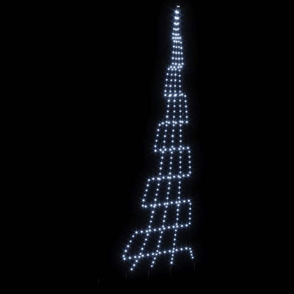 LED Christmas Tree with 276 LEDs Cool White 511 cm Metal