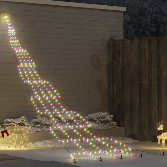 LED Christmas Tree with 276 LEDs Multicolour 511 cm Metal