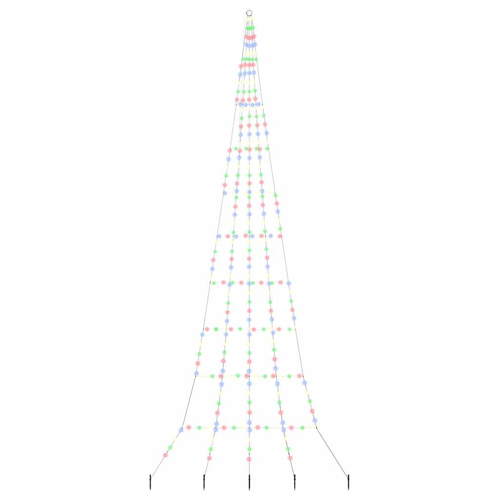 LED Christmas Tree with 276 LEDs Multicolour 511 cm Metal