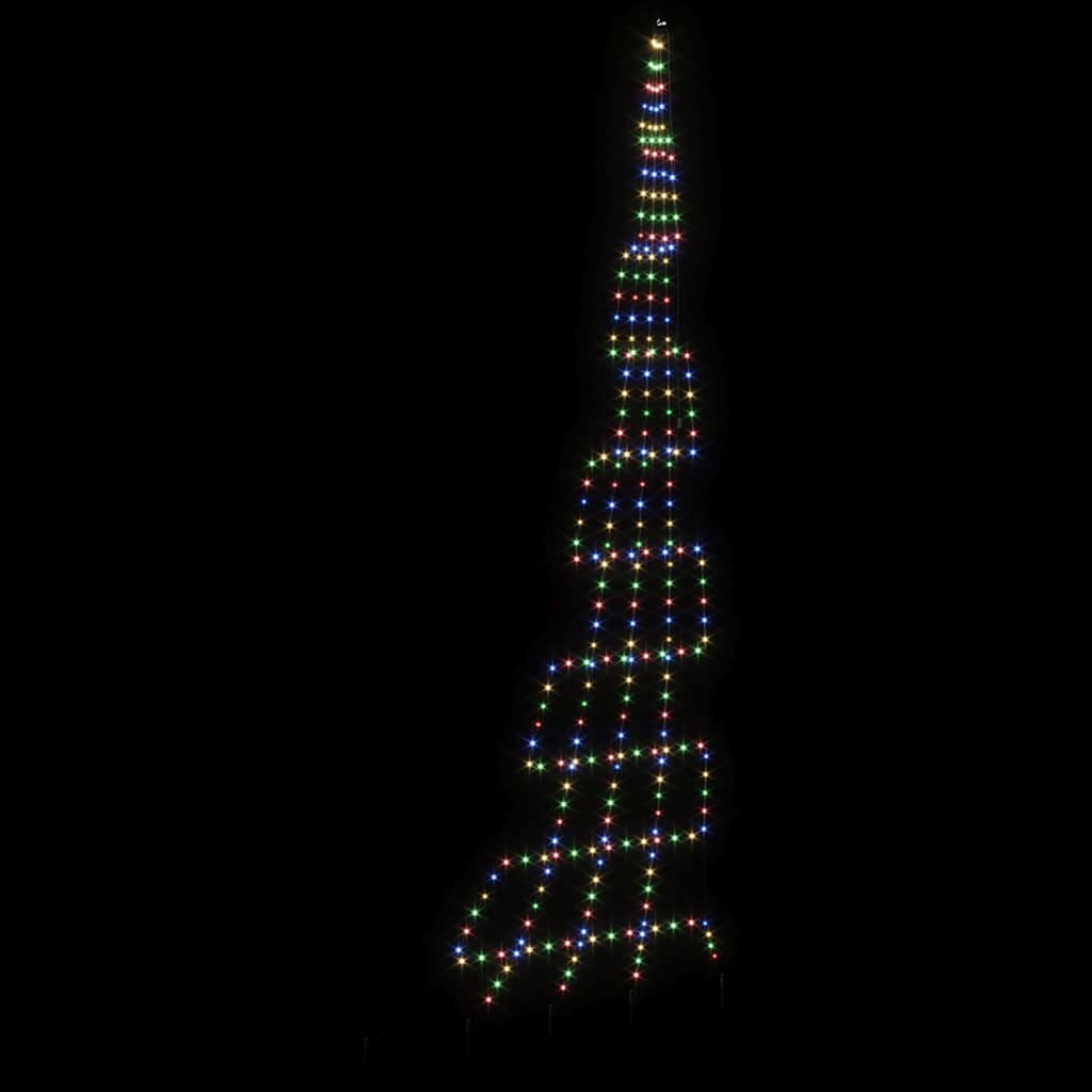 LED Christmas Tree with 276 LEDs Multicolour 511 cm Metal