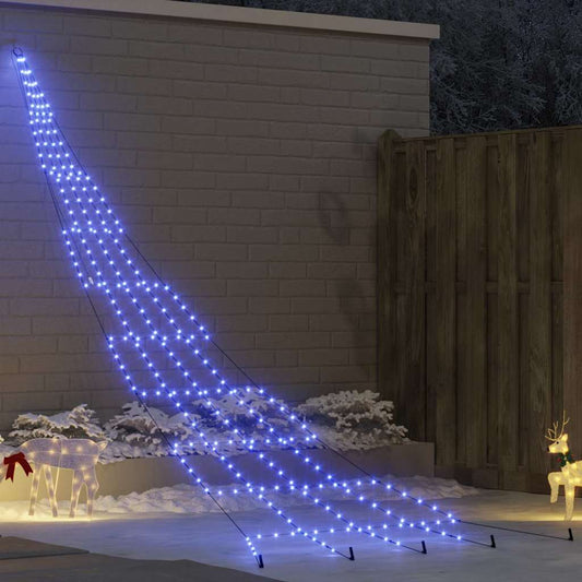 LED Christmas Tree with 276 LEDs Blue 511 cm Metal