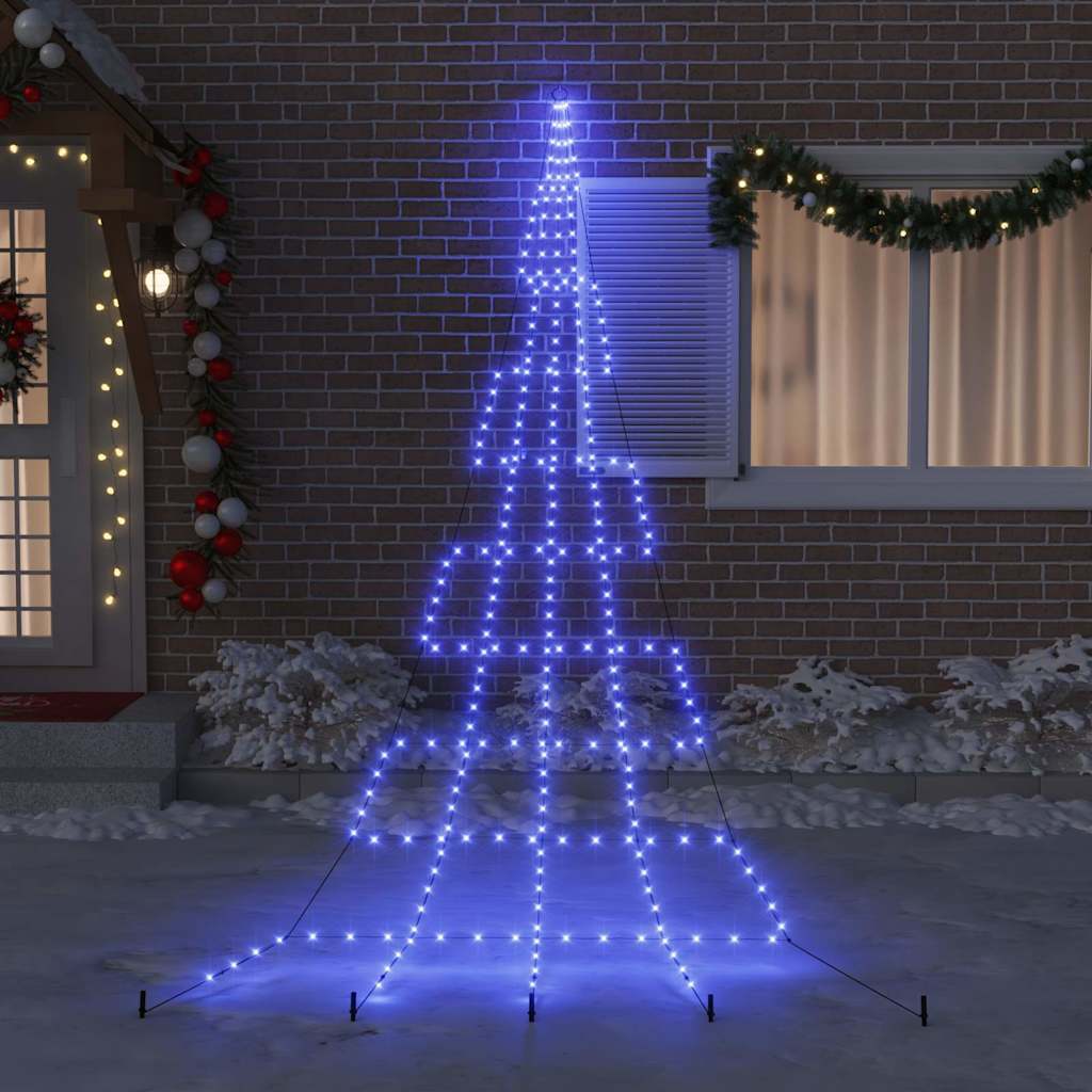 LED Christmas Tree with 276 LEDs Blue 511 cm Metal