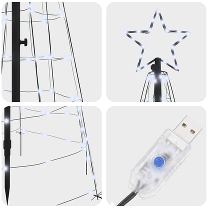 LED Christmas Tree with 390 LEDs Cool White 250 cm Iron