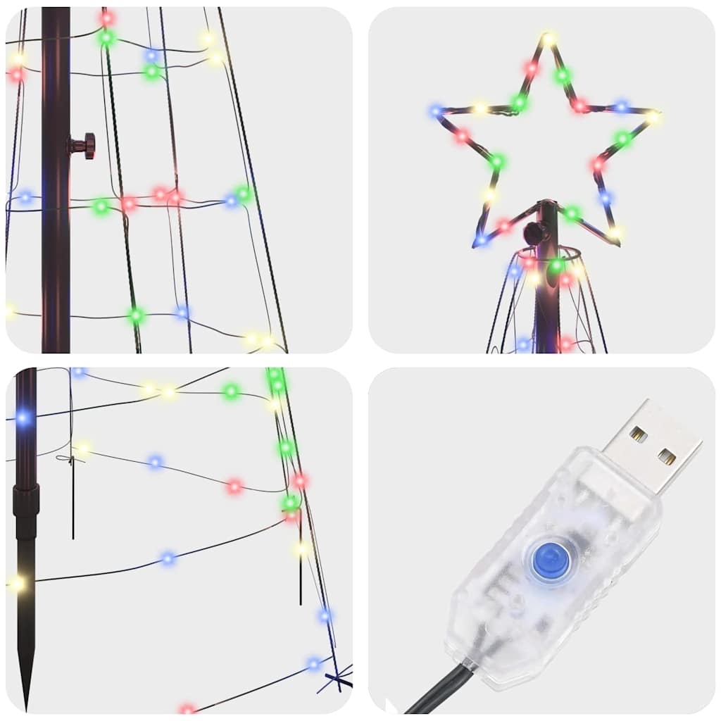 LED Christmas Tree with 390 LEDs Multicolour 250 cm Iron