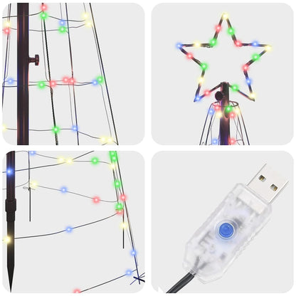 LED Christmas Tree with 390 LEDs Multicolour 250 cm Iron