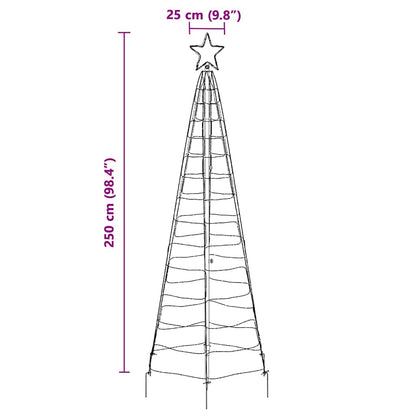 LED Christmas Tree with 390 LEDs Multicolour 250 cm Iron