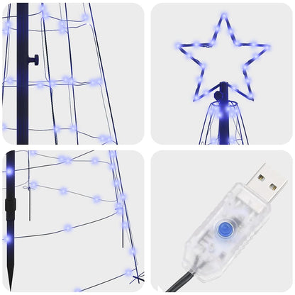 LED Christmas Tree with 390 LEDs Blue 250 cm Iron
