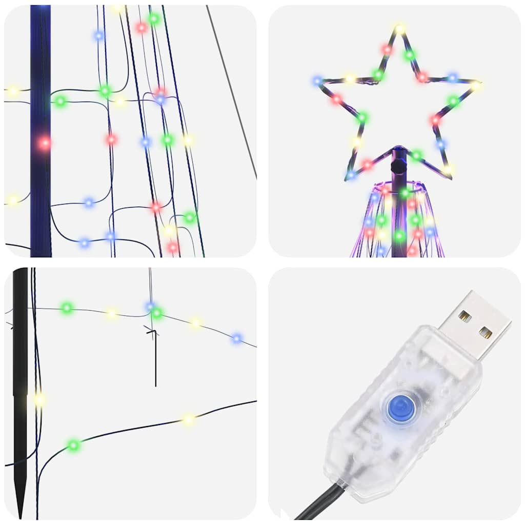 LED Christmas Tree with 800 LEDs Multicolour 400 cm Iron