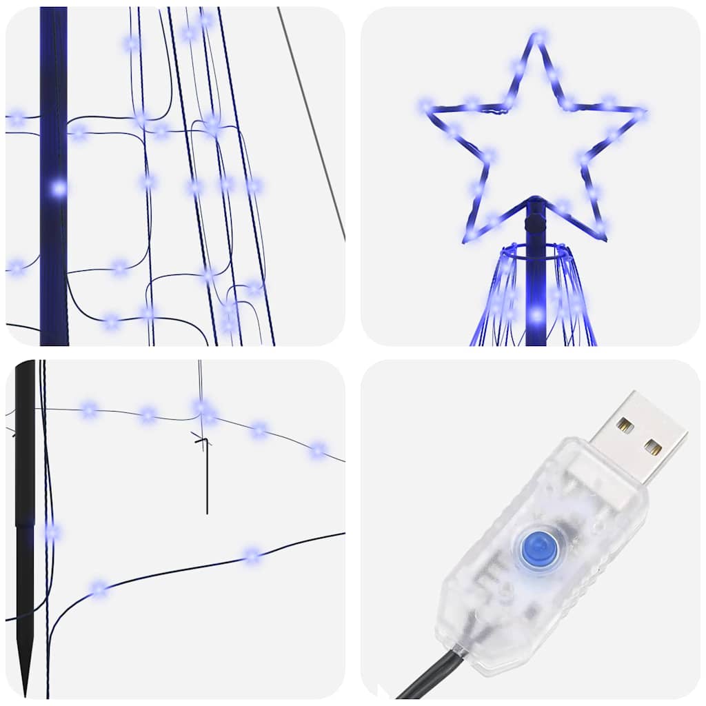 LED Christmas Tree with 800 LEDs Blue 400 cm Iron