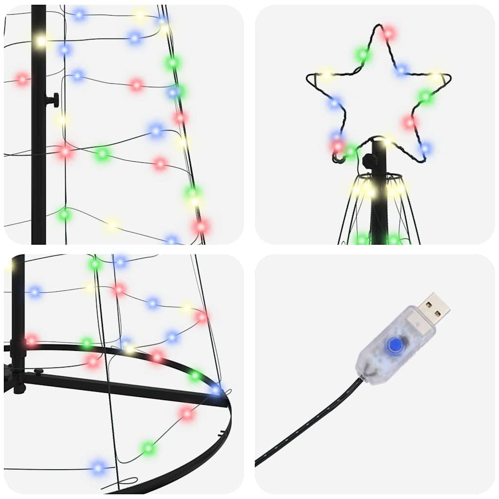 LED Christmas Tree with 390 LEDs Multicolour 250 cm Iron