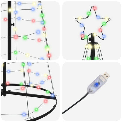 LED Christmas Tree with 390 LEDs Multicolour 250 cm Iron