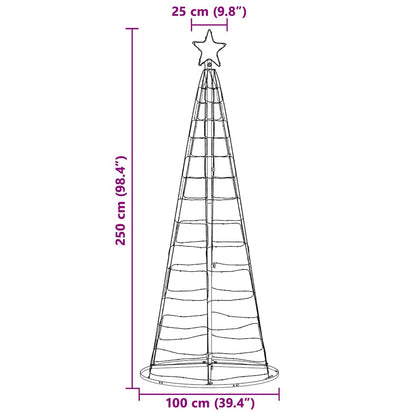 LED Christmas Tree with 390 LEDs Multicolour 250 cm Iron