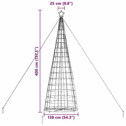 LED Christmas Tree with 800 LEDs Warm White 400 cm Iron