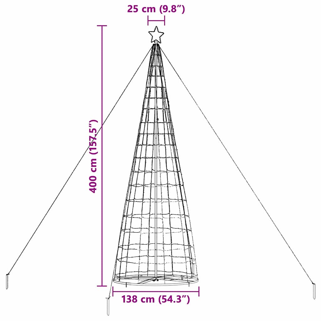 LED Christmas Tree with 800 LEDs with Stand Blue 400 cm Iron