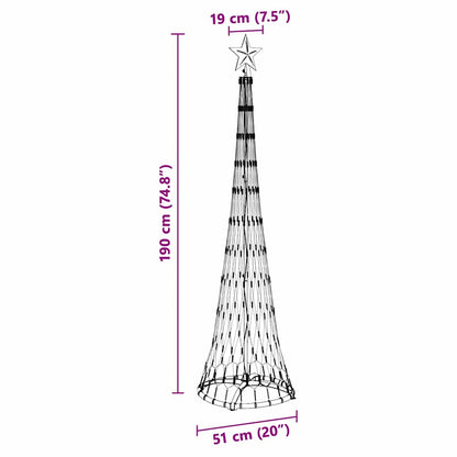LED Christmas Tree with Stand Warm White 51 x 51 x 190 cm Metal