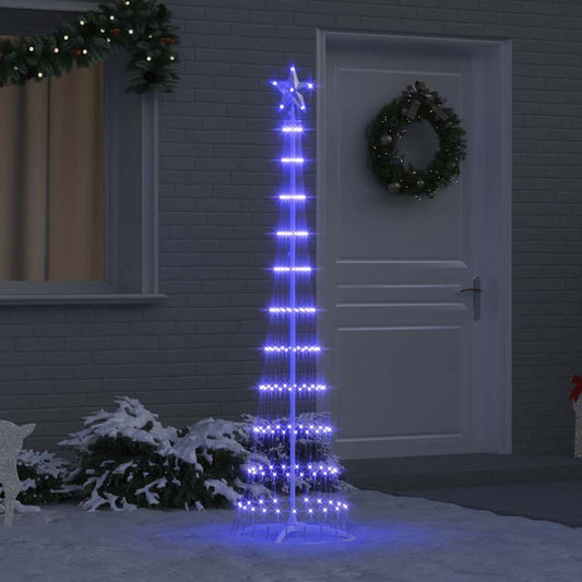 LED Christmas Tree with 230 LEDs Blue 51 x 51 x 190 cm Metal