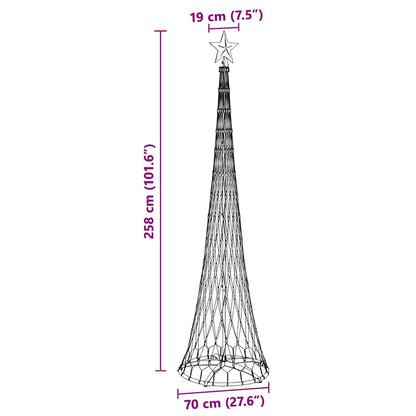LED Christmas Tree with Stand Warm White 70 x 70 x 250 cm Metal