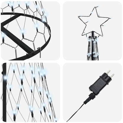 LED Christmas Tree Cool White 71 x 71 x 184.5 cm Metal