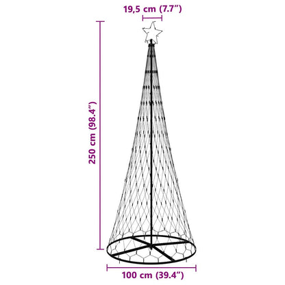 LED Christmas Tree with 290 LEDs Blue 100 x 100 x 250 cm Metal