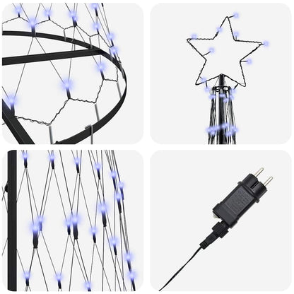 LED Christmas Tree Blue 100.5 x 100.5 x 302.5 cm Metal