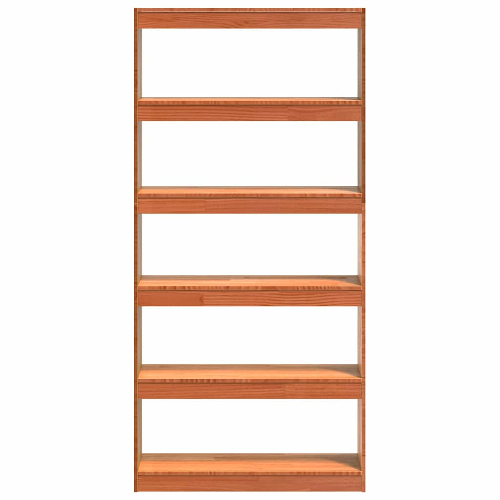 Book Cabinet Wax Brown 80 x 30 x 167.5 cm Solid Pine Wood