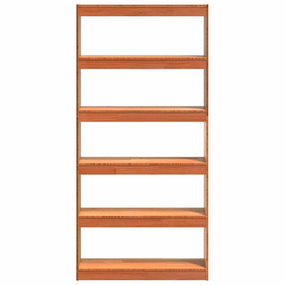 Book Cabinet Wax Brown 80 x 30 x 167.5 cm Solid Pine Wood