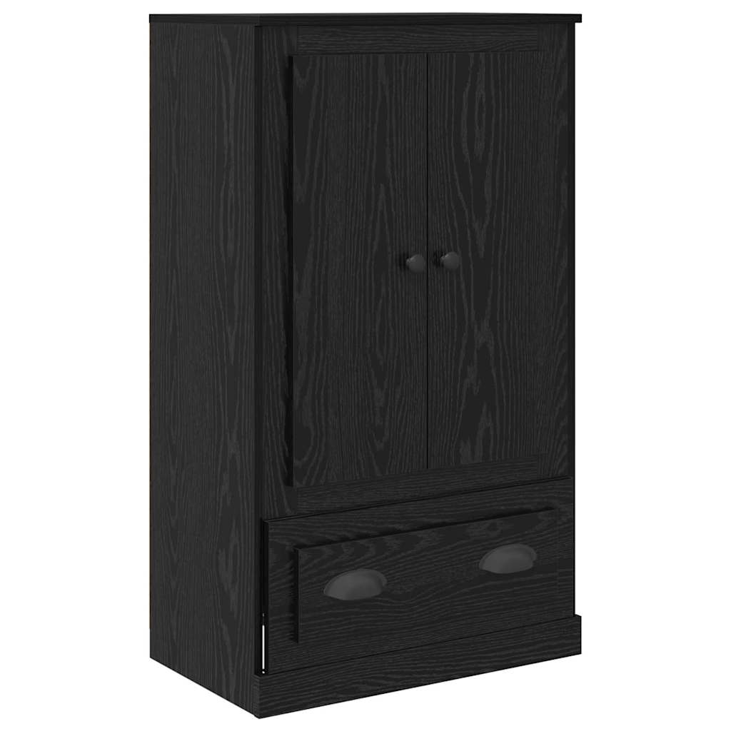 Highboard with Drawer 3 pcs Black Oak Engineered Wood