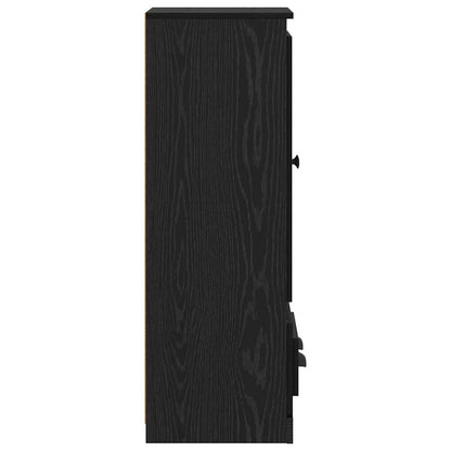 Highboard with Drawer 3 pcs Black Oak Engineered Wood