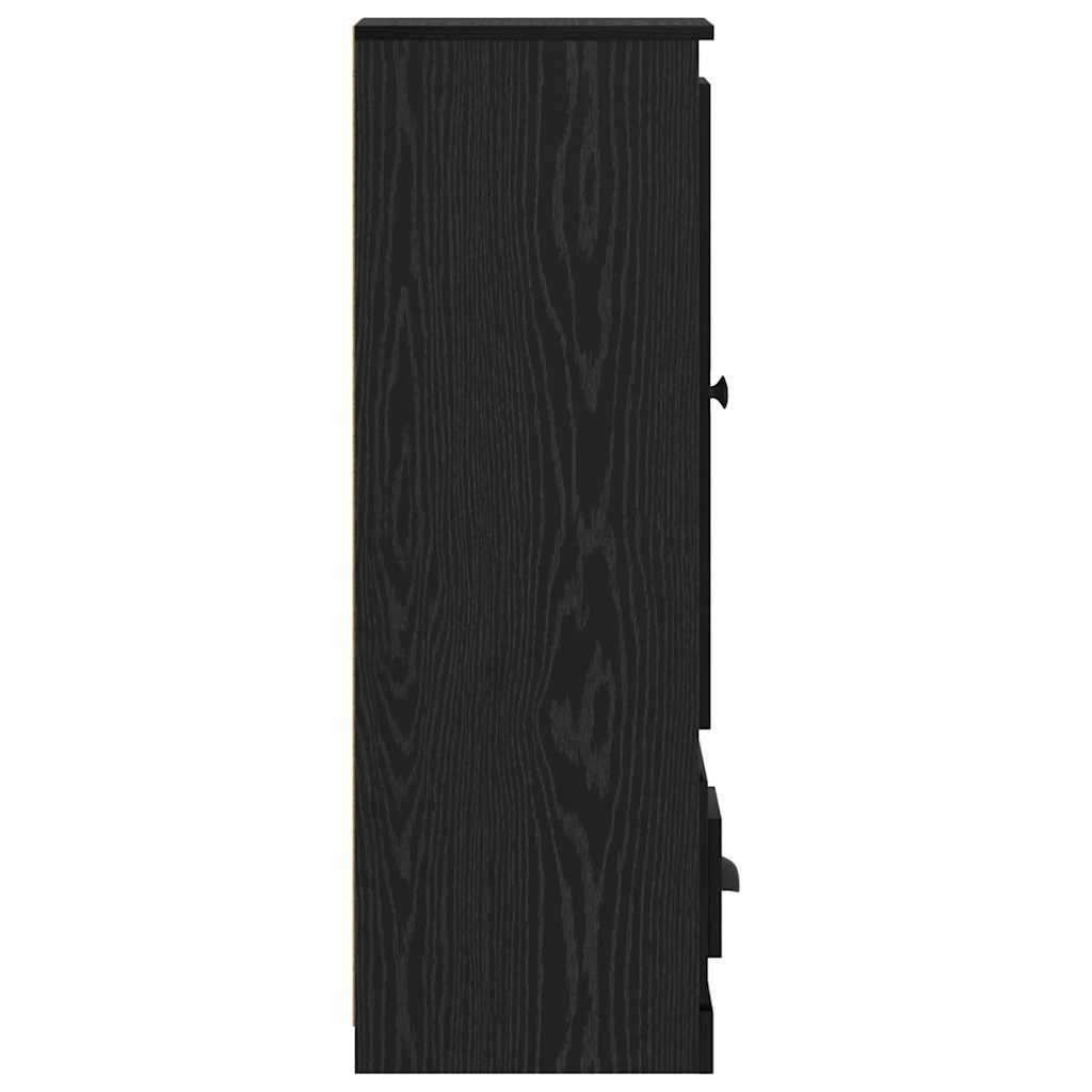 Highboard with Drawer 3 pcs Black Oak Engineered Wood