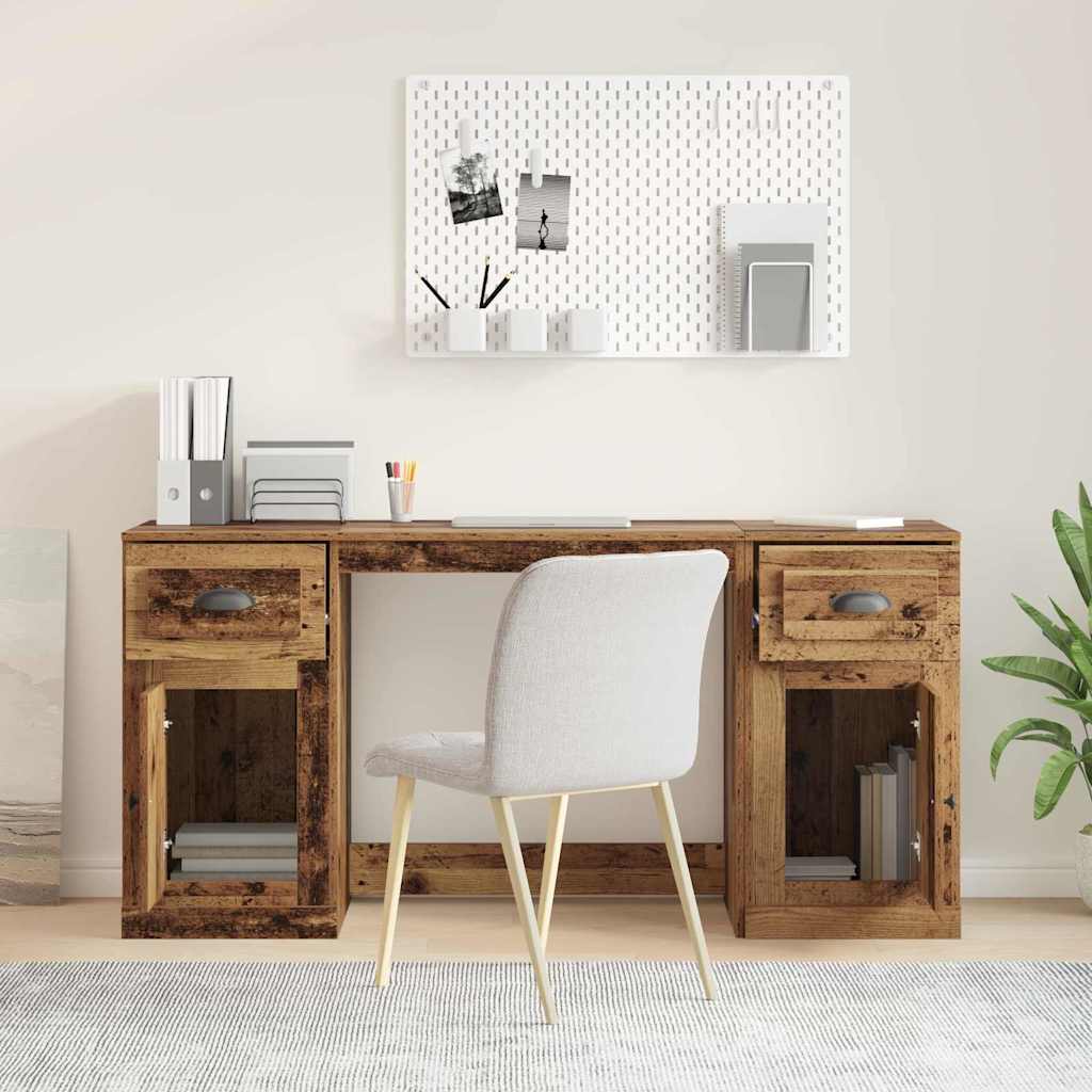 Desk with Cabinet Old Wood 154.5 x 50 x 75 cm Engineered Wood