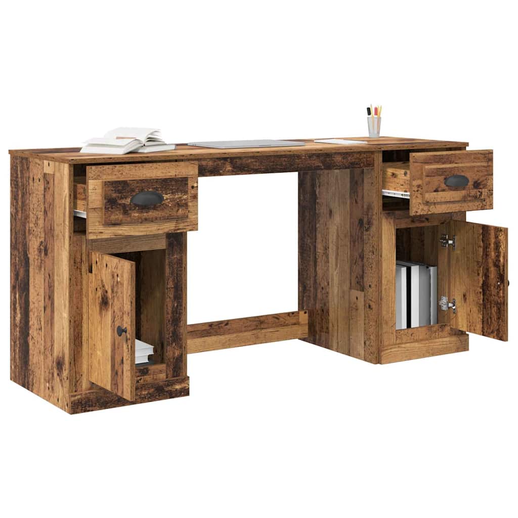 Desk with Cabinet Old Wood 154.5 x 50 x 75 cm Engineered Wood