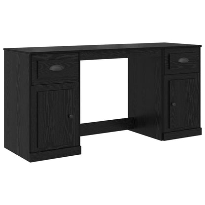 Desk with Cabinet Black Oak 154.5 x 50 x 75 cm Engineered Wood