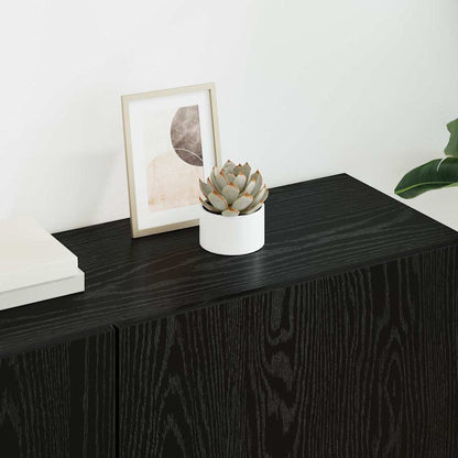 TV Wall Cabinet Set 5 pcs Black oak Engineered wood