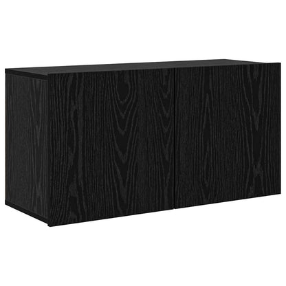 TV Wall Cabinet Set 5 pcs Black oak Engineered wood