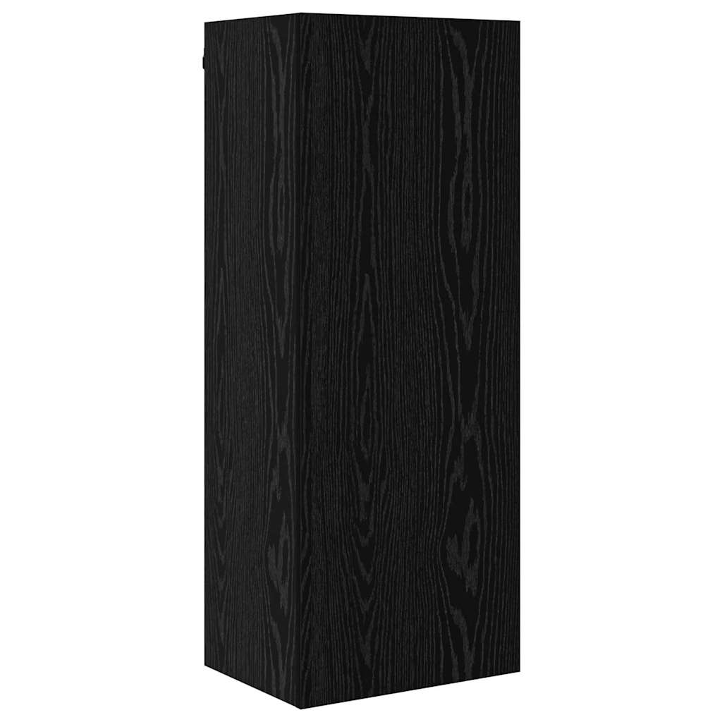 TV Wall Cabinet Set 5 pcs Black oak Engineered wood