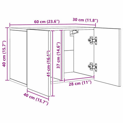 TV Wall Cabinet Set 5 pcs Black oak Engineered wood