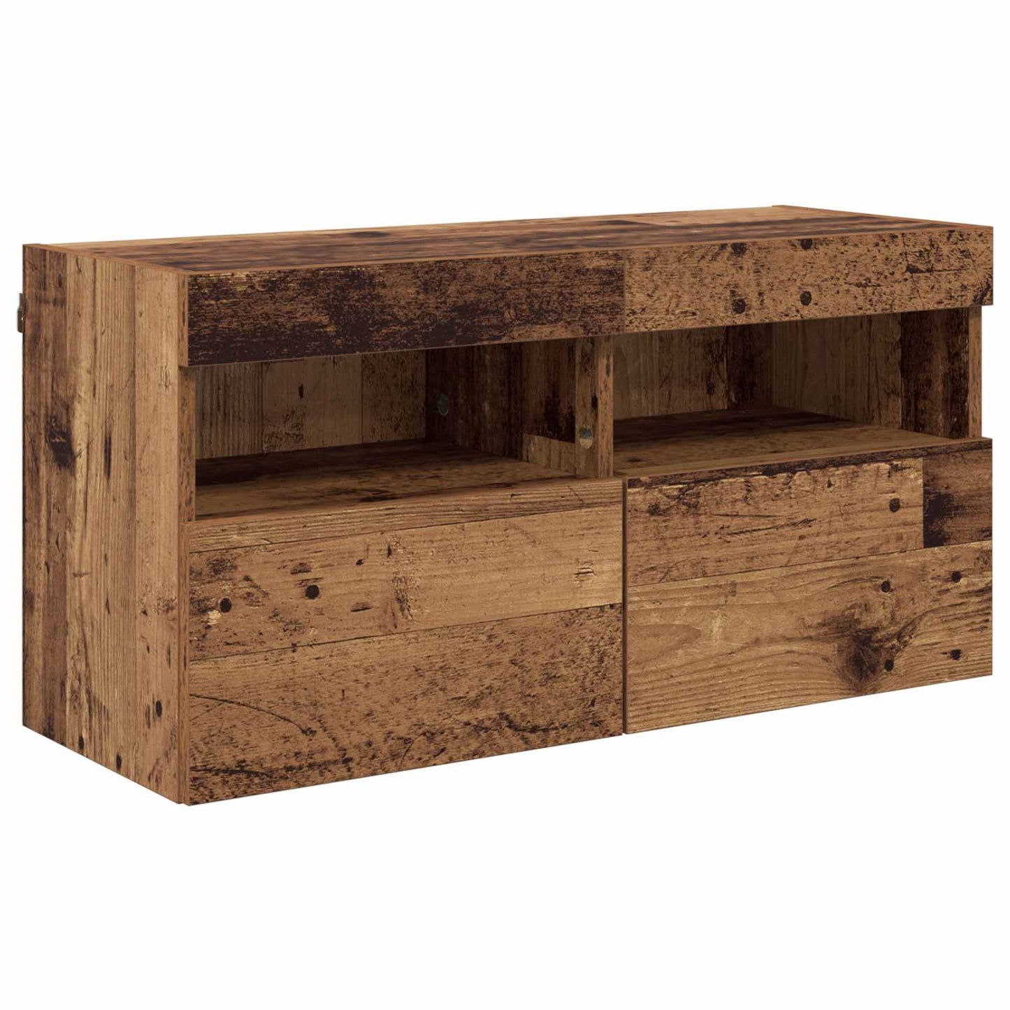 TV Wall Cabinet Set Wall-mounted 7 pcs Old Wood Engineered Wood