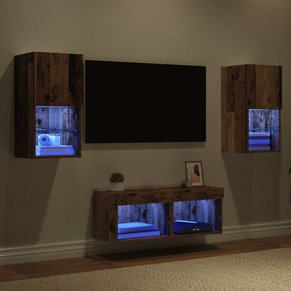 TV Wall Cabinets Wall-mounted 4 pcs Old Wood 30.5 x 30 x 60 cm