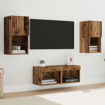TV Wall Cabinets Wall-mounted 4 pcs Old Wood 30.5 x 30 x 60 cm