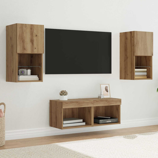 TV Wall Cabinets 4 pcs Artisan Oak 30.5 x 30 x 60 cm