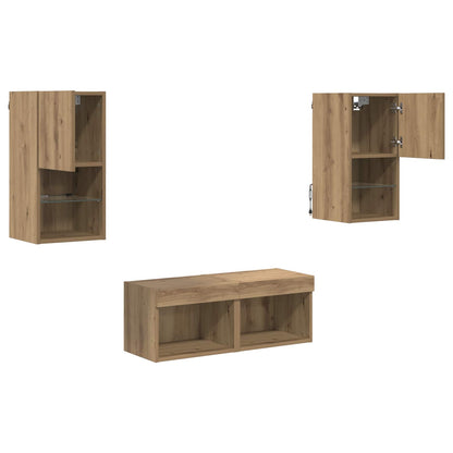TV Wall Cabinets 4 pcs Artisan Oak 30.5 x 30 x 60 cm