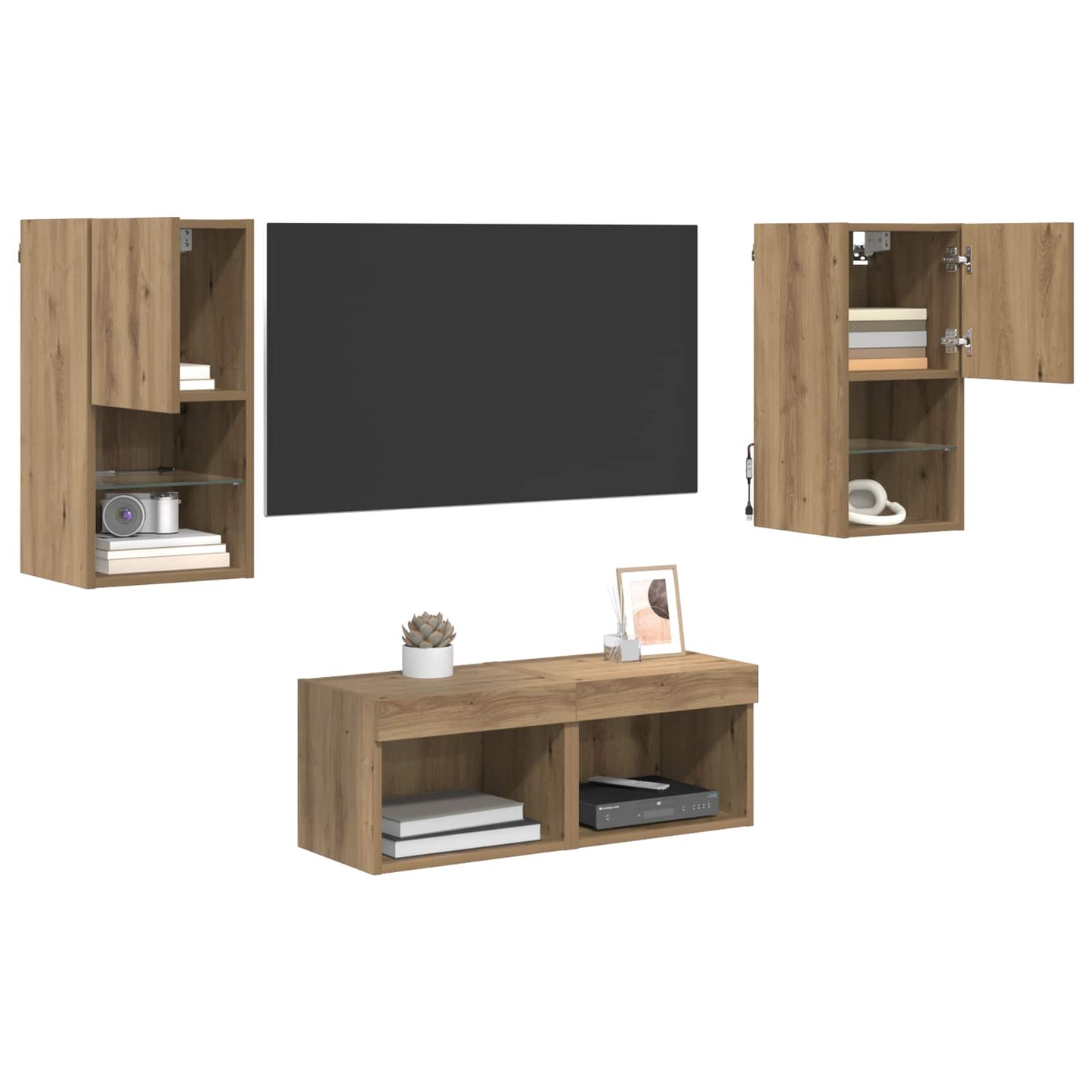 TV Wall Cabinets 4 pcs Artisan Oak 30.5 x 30 x 60 cm