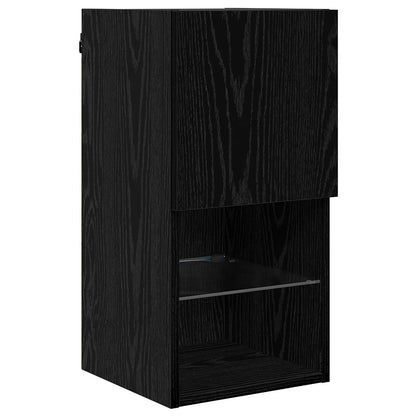 TV Wall Cabinets Wall-mounted 4 pcs Black Oak 30.5 x 30 x 60 cm