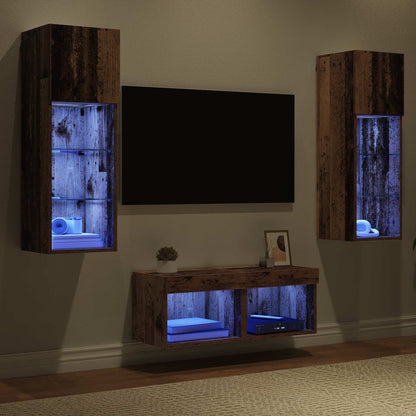 TV Wall Cabinets Wall-mounted 4 pcs Artisan Oak 40 x 30 x 30 cm