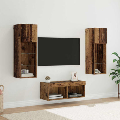 TV Wall Cabinets Wall-mounted 4 pcs Artisan Oak 40 x 30 x 30 cm