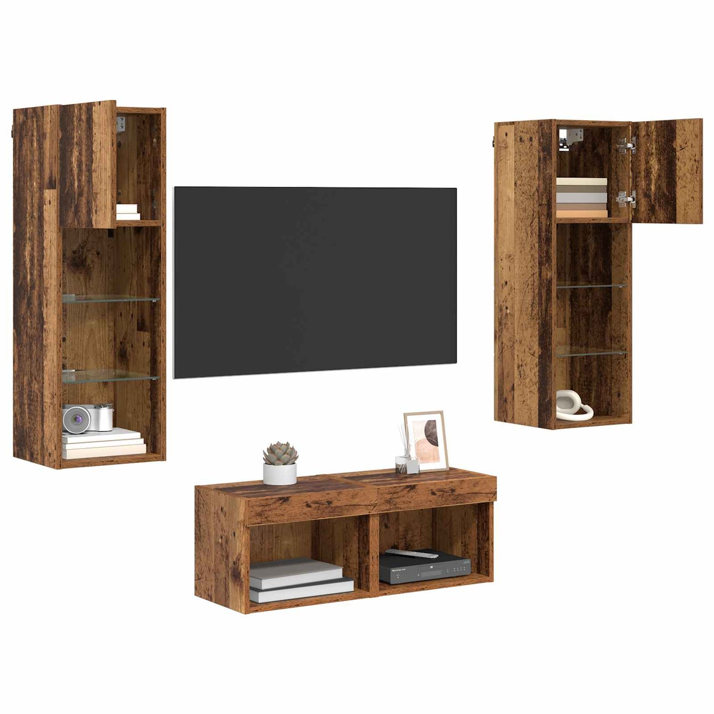 TV Wall Cabinets Wall-mounted 4 pcs Artisan Oak 40 x 30 x 30 cm